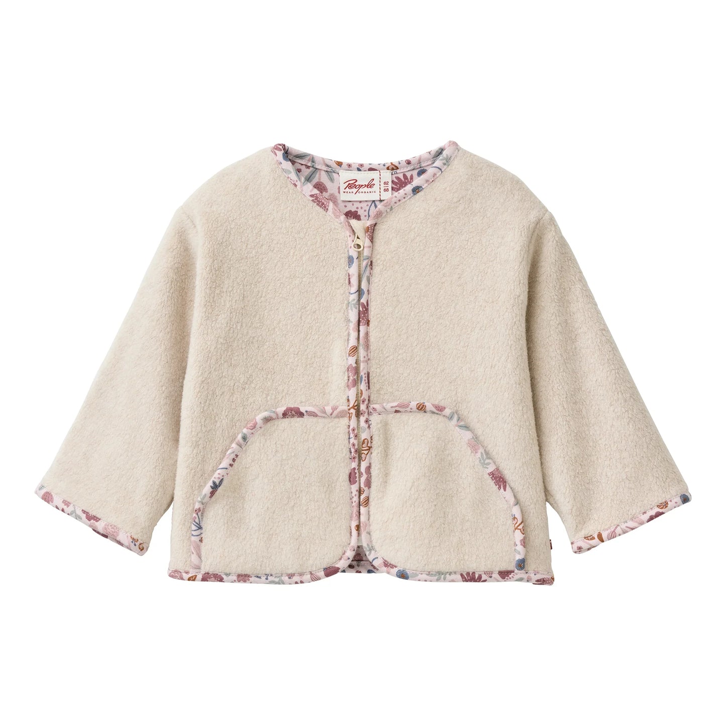 People Wear Organic Fleece Jacke in beige mélange aus Bio-Baumwolle