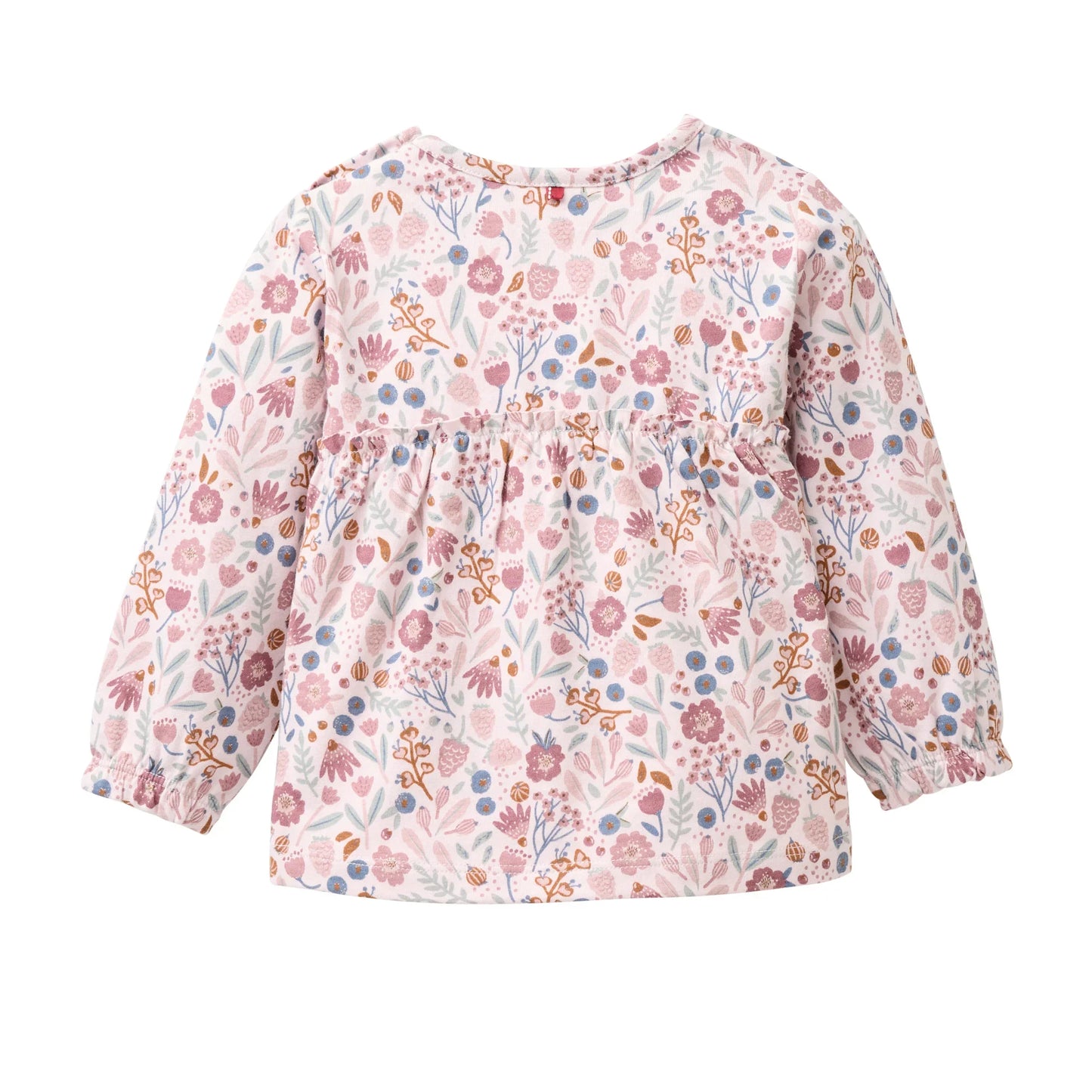 People Wear Organic Langarm Shirt in rosa mit Herbstblütenprint aus Bio-Baumwolle GOTS