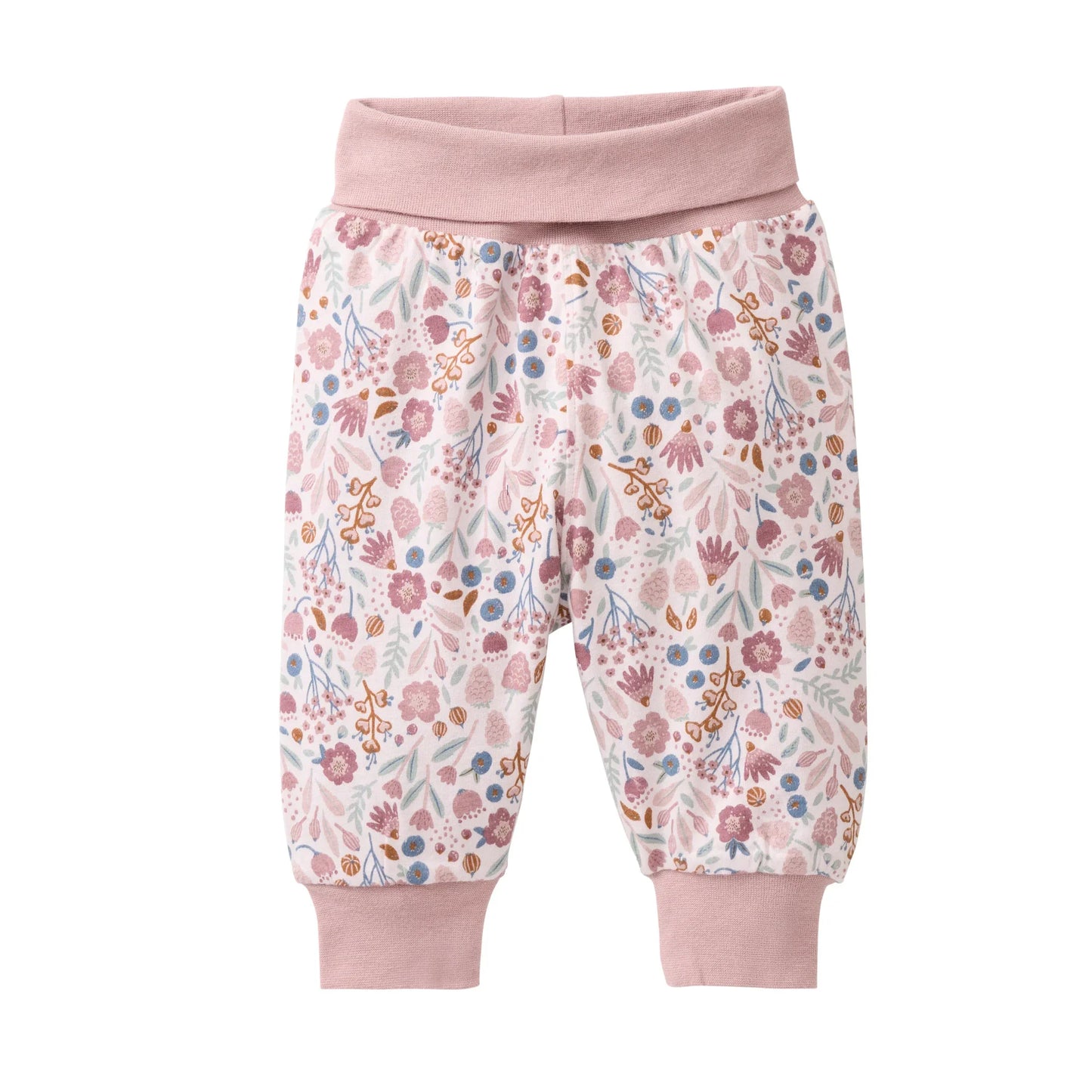 People Wear Organic Wendehose in rosa mit Herbstblütenprint und Punkten aus Bio-Baumwolle GOTS