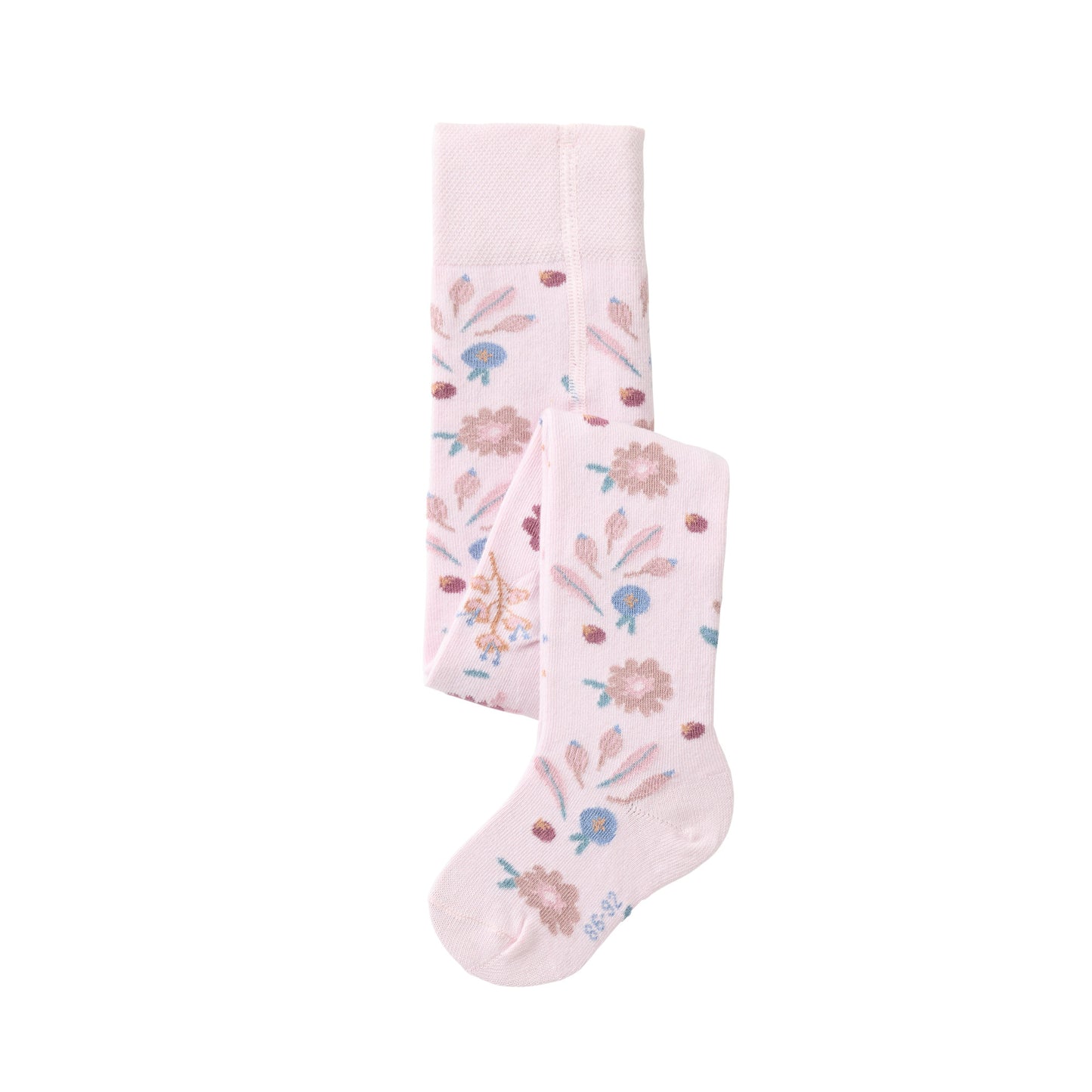 Peopel Wear Organic Strumpfhose, rosa gemustert "Blumen", Bio-Baumwolle