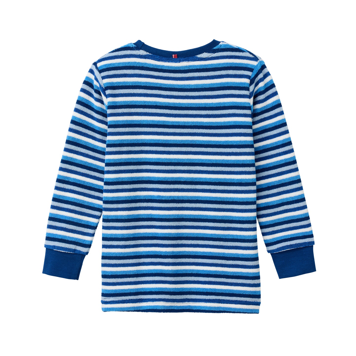 People Wear Organic Frottée Pyjama, blau geringelt, Bio-Baumwolle, GOTS