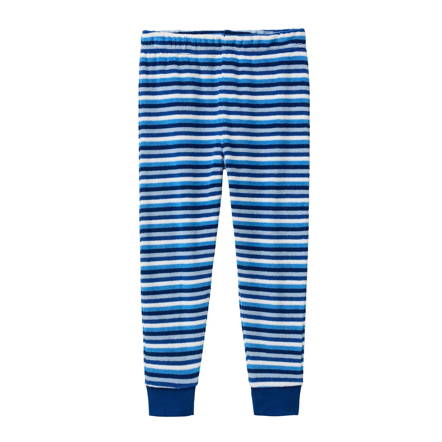 People Wear Organic Frottée Pyjama, blau geringelt, Bio-Baumwolle, GOTS
