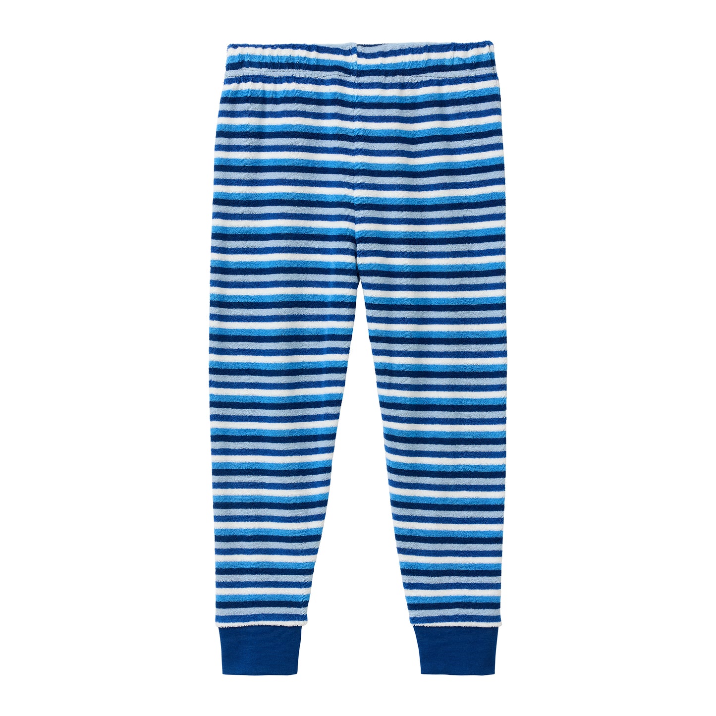 People Wear Organic Frottée Pyjama, blau geringelt, Bio-Baumwolle, GOTS