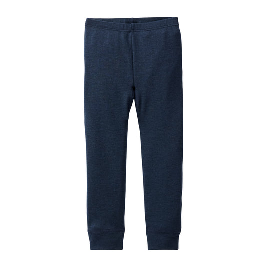 People Wear Organic Wolle Seide Leggings, dunkelblau uni, GOTS