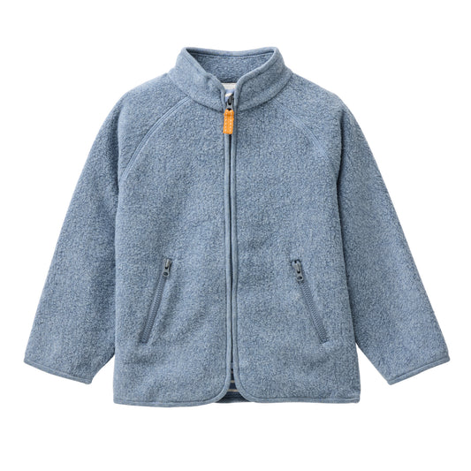 People Wear Organic Fleece Jacke, blau uni,  Bio-Baumwolle GOTS