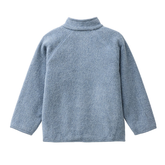 People Wear Organic Fleece Jacke, blau uni,  Bio-Baumwolle GOTS