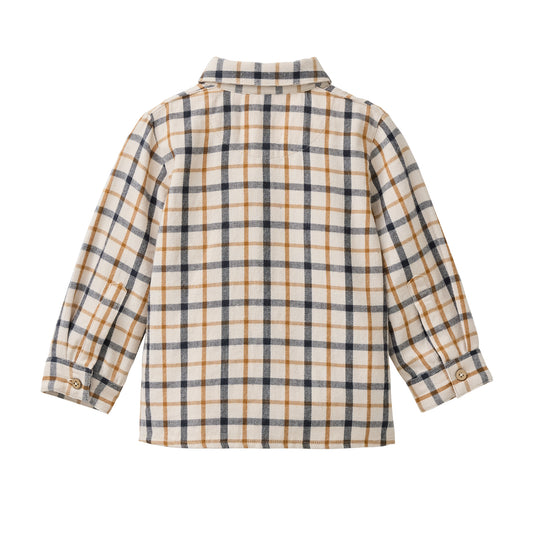 People Wear Organic Flanell Hemd, beige kariert, Bio-Baumwolle GOTS