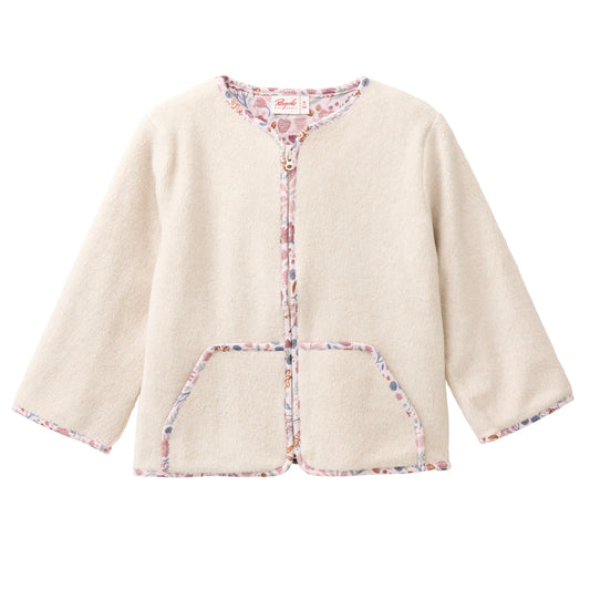 People Wear Organic Fleece Jacke, beige uni,  Bio-Baumwolle GOTS