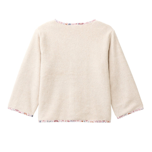 People Wear Organic Fleece Jacke, beige uni,  Bio-Baumwolle GOTS