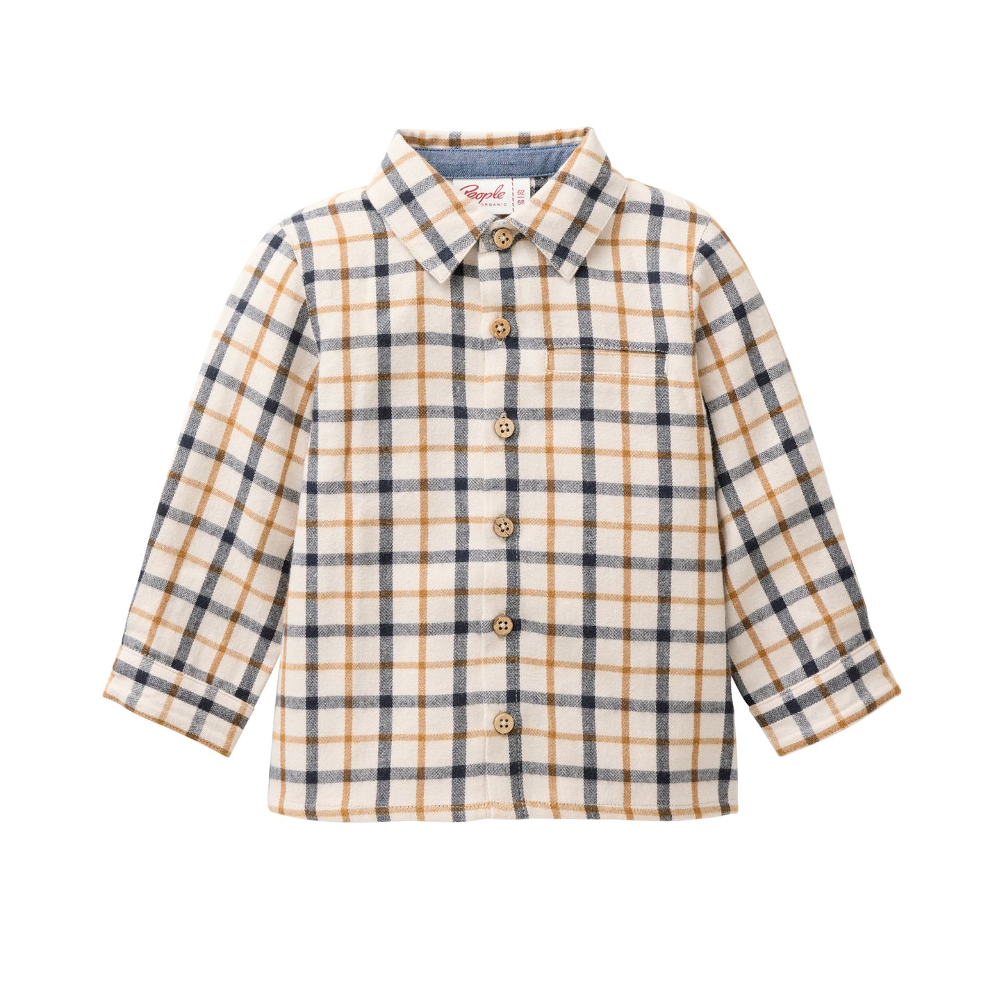 People Wear Organic Flanell Hemd in beige kariert aus Bio-Baumwolle GOTS