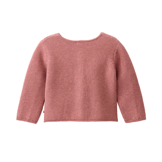 People Wear Organic Strick Jacke in beere mélange aus Bio-Baumwolle GOTS