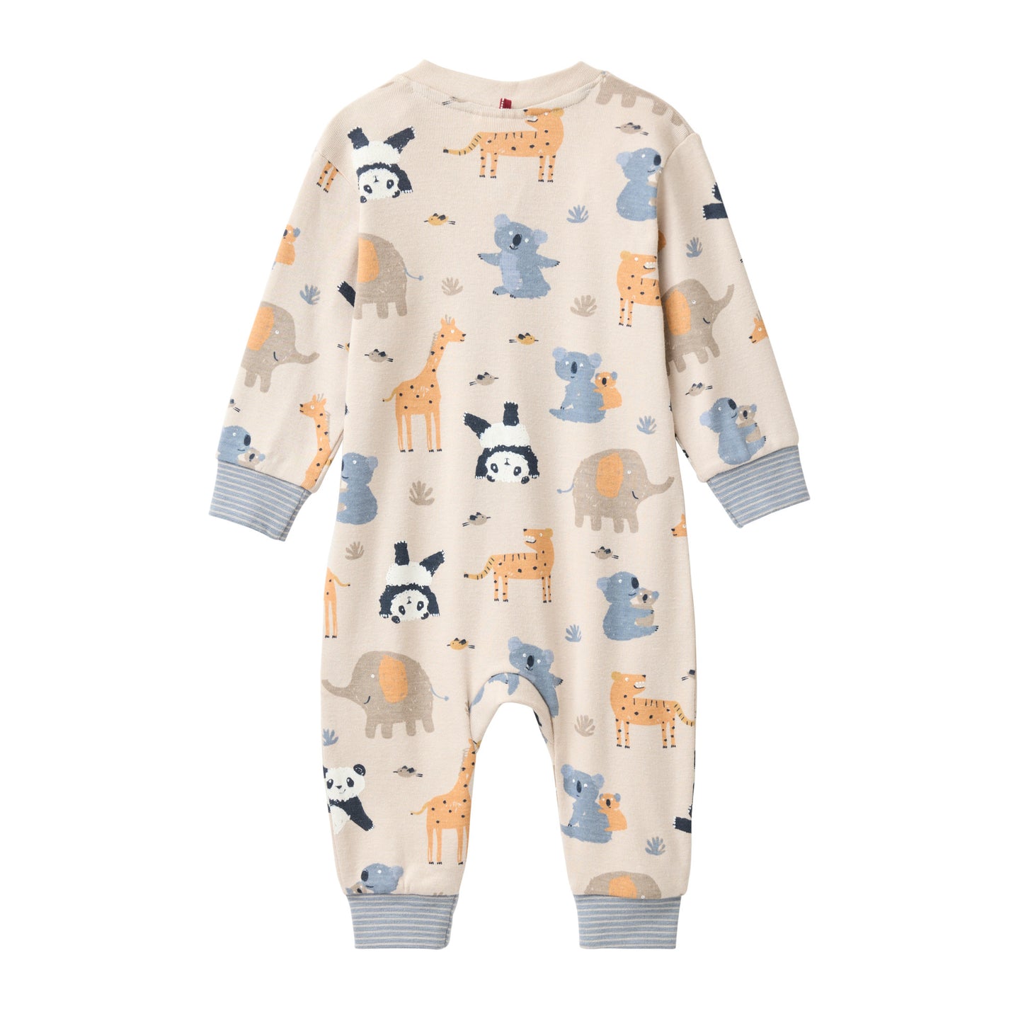 People Wear Organic Strampler in sand mit Zootier Motiv GOTS