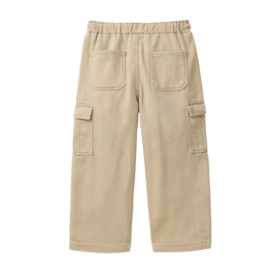 People Wear Organic Twill Cargohose in uni taupe GOTS