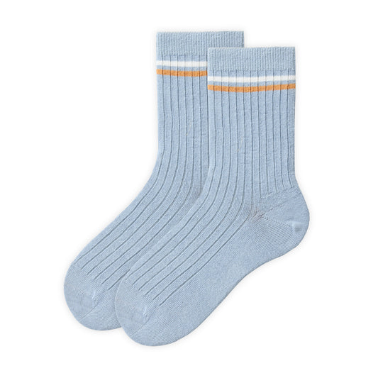 People Wear Organic Ripp Socken im Doppelpack in dunkelblau uni und blau uni GOTS