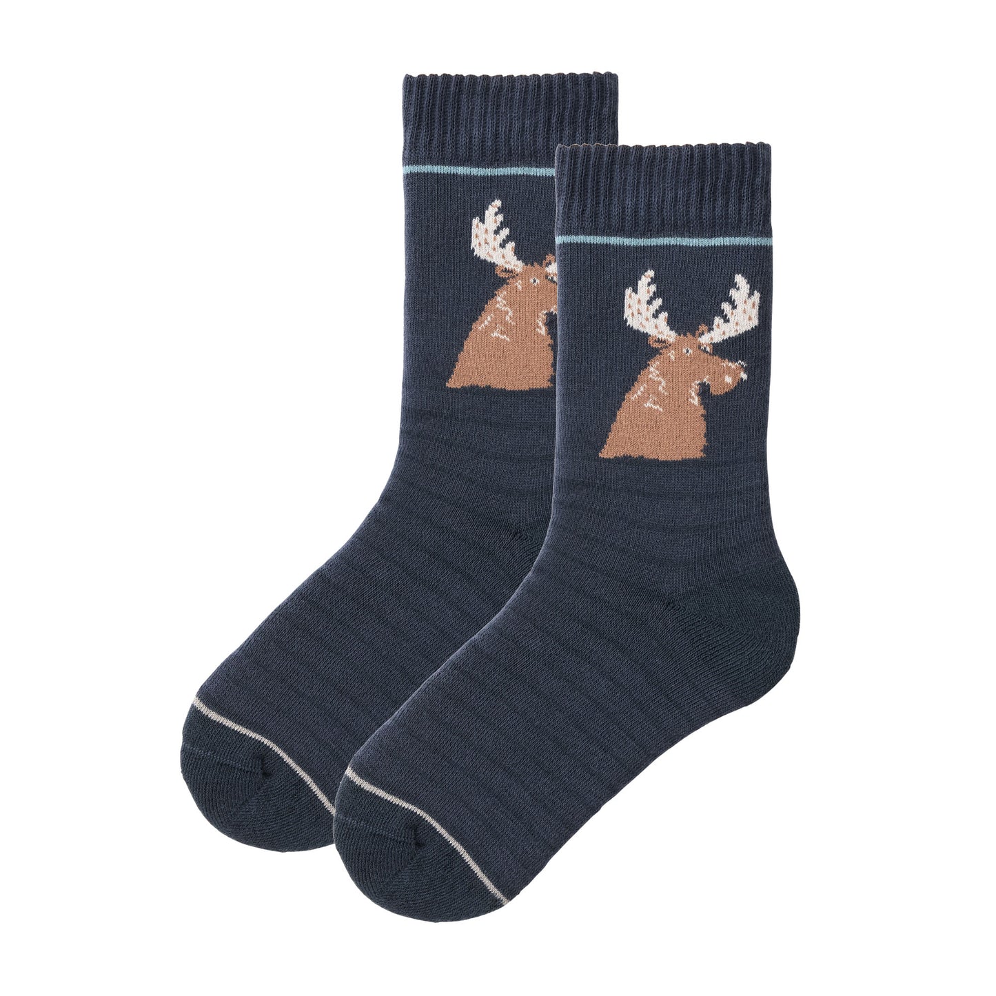 People Wear Organic Frottee-Socken mit Elchmotiv GOTS