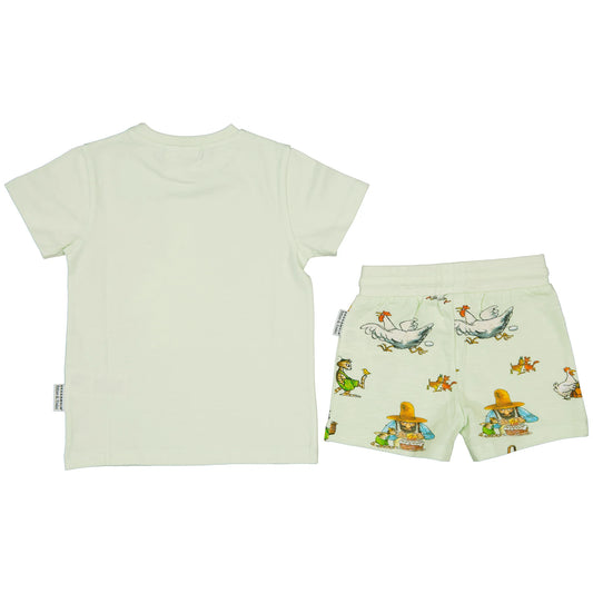 Geggamoja Set aus T-Shirt und Shorts Pettersson und Findus light green