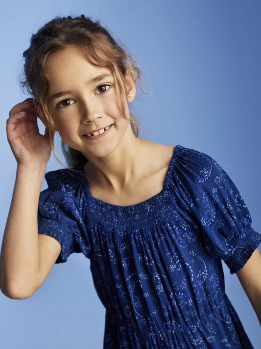 Cremie Kleid Kurzarm mit Paisely-Muster