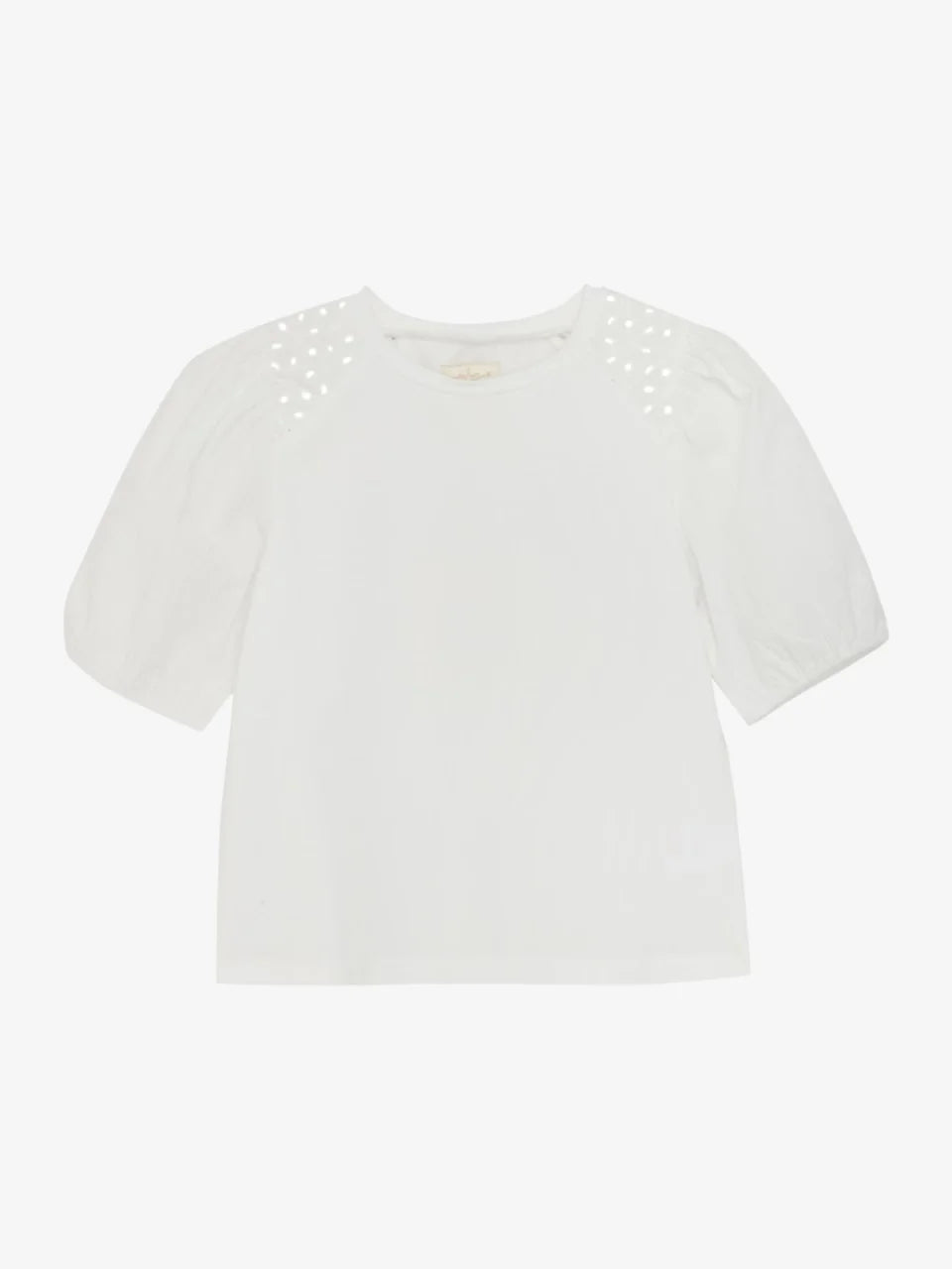 Creamie T-Shirt mit Lochstickerei
