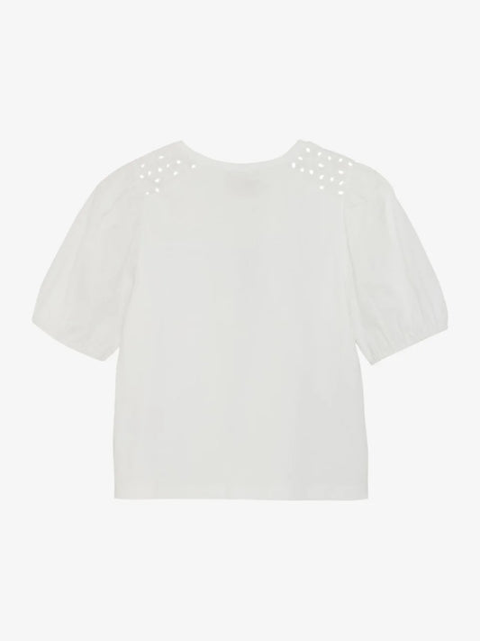 Creamie T-Shirt mit Lochstickerei