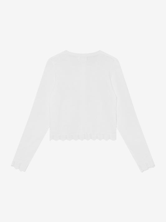 Creamie Pointelle-Strickjacke