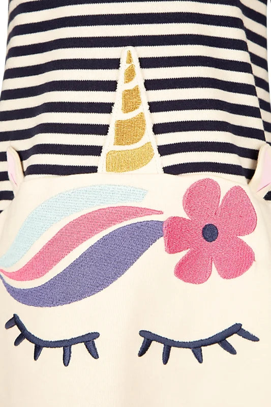 Happy Girls Kleid Langarm mit Einhornapplikation