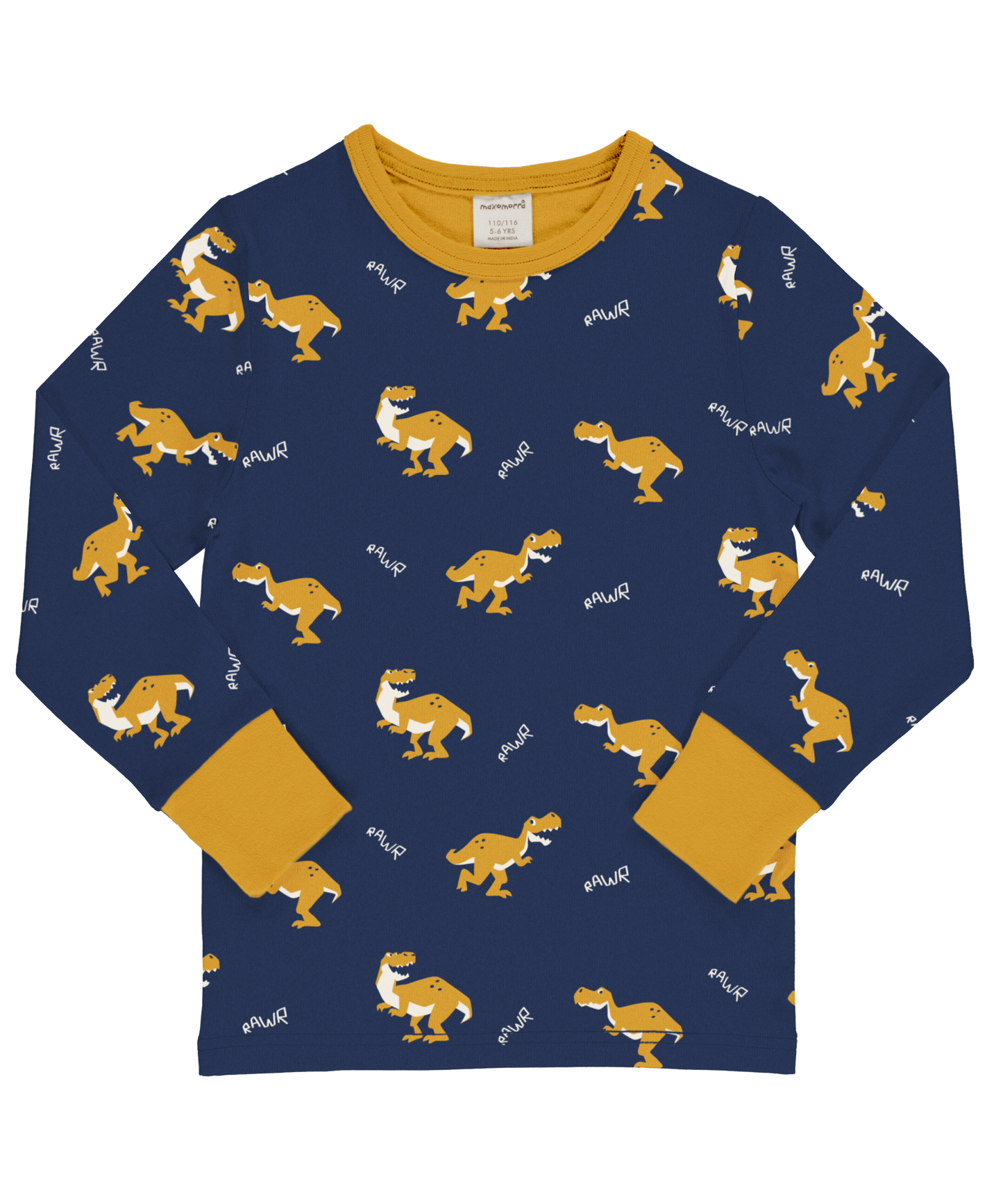 Maxomorra Langarmshirt T-Rex GOTS