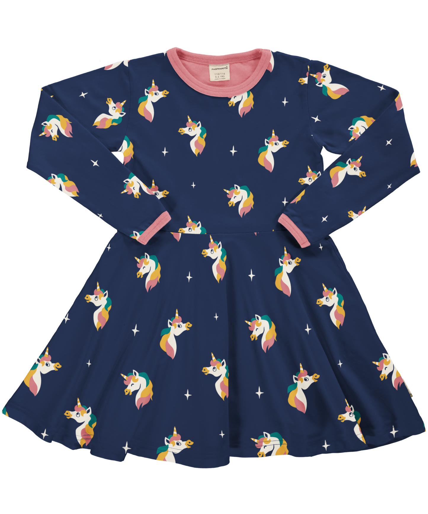 Maxomorfa Kleid Langarm Unicorn GOTS