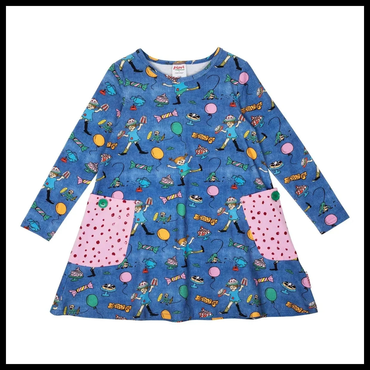 Martinex Kleid Langarm Pippi Langstrumpf