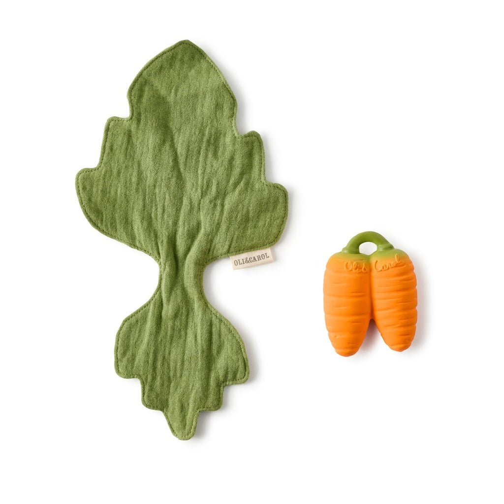 Oli & Carol Beißspielzeug und Schnuffeltuch - Cathy the Carrot Mini Doudou-Teether