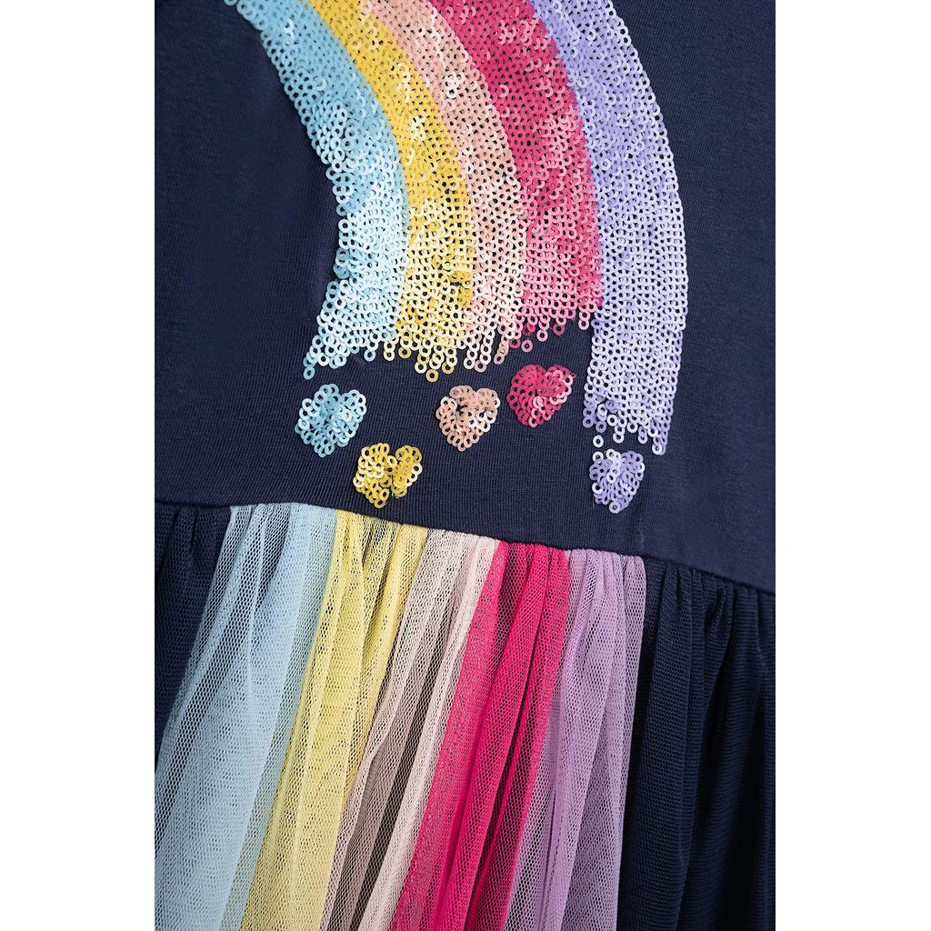 Danamade Kleid Langarm mit Tüllrock und Regenbogen