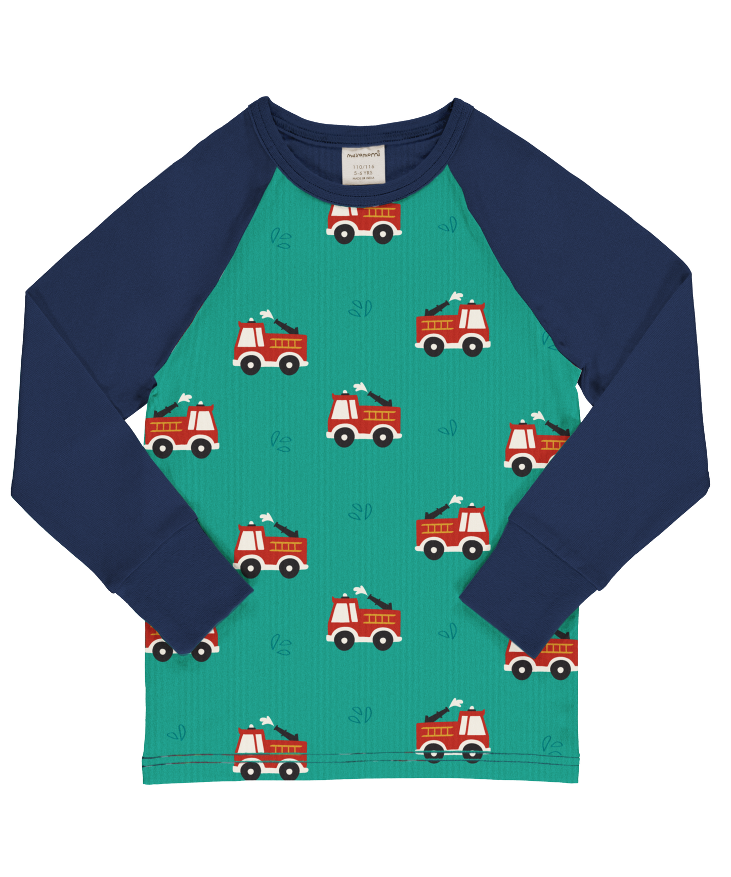 Maxomorra Langarmshirt Fire Truck GOTS