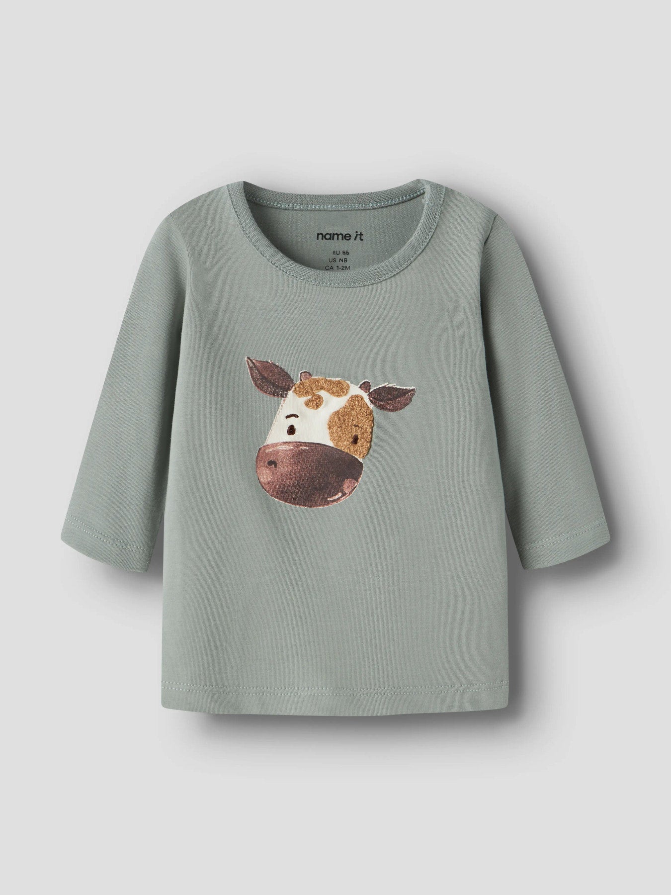 Name it Langarmshirt mit Kuhgesicht aus Bio-Baumwolle