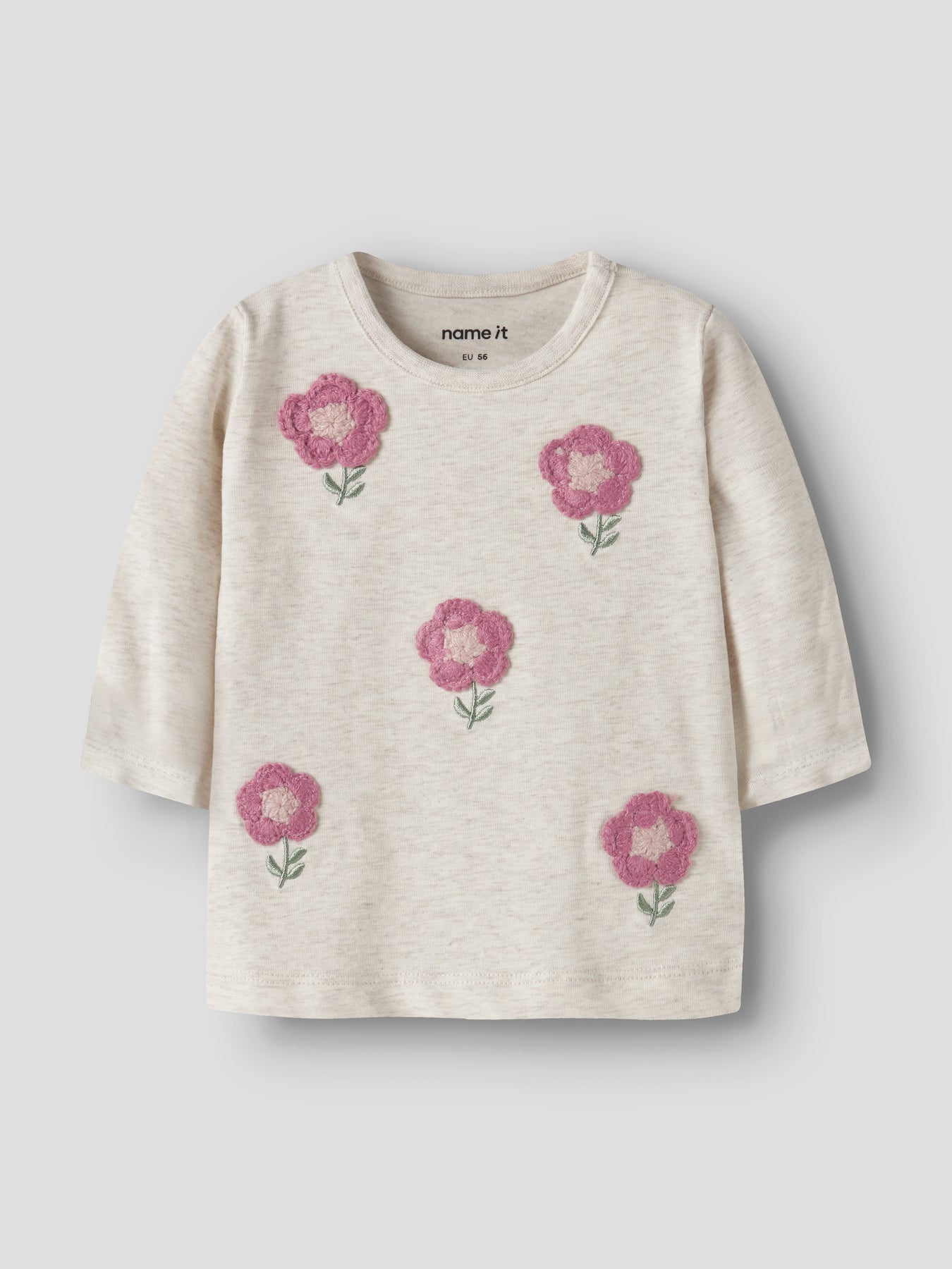 Name it Langarmshirt mit applizierten Blumen aus Bio-Baumwolle
