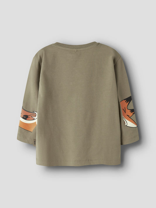 Name it Langarmshirt Otto mit Fuchsprint aus Bio-Baumwolle