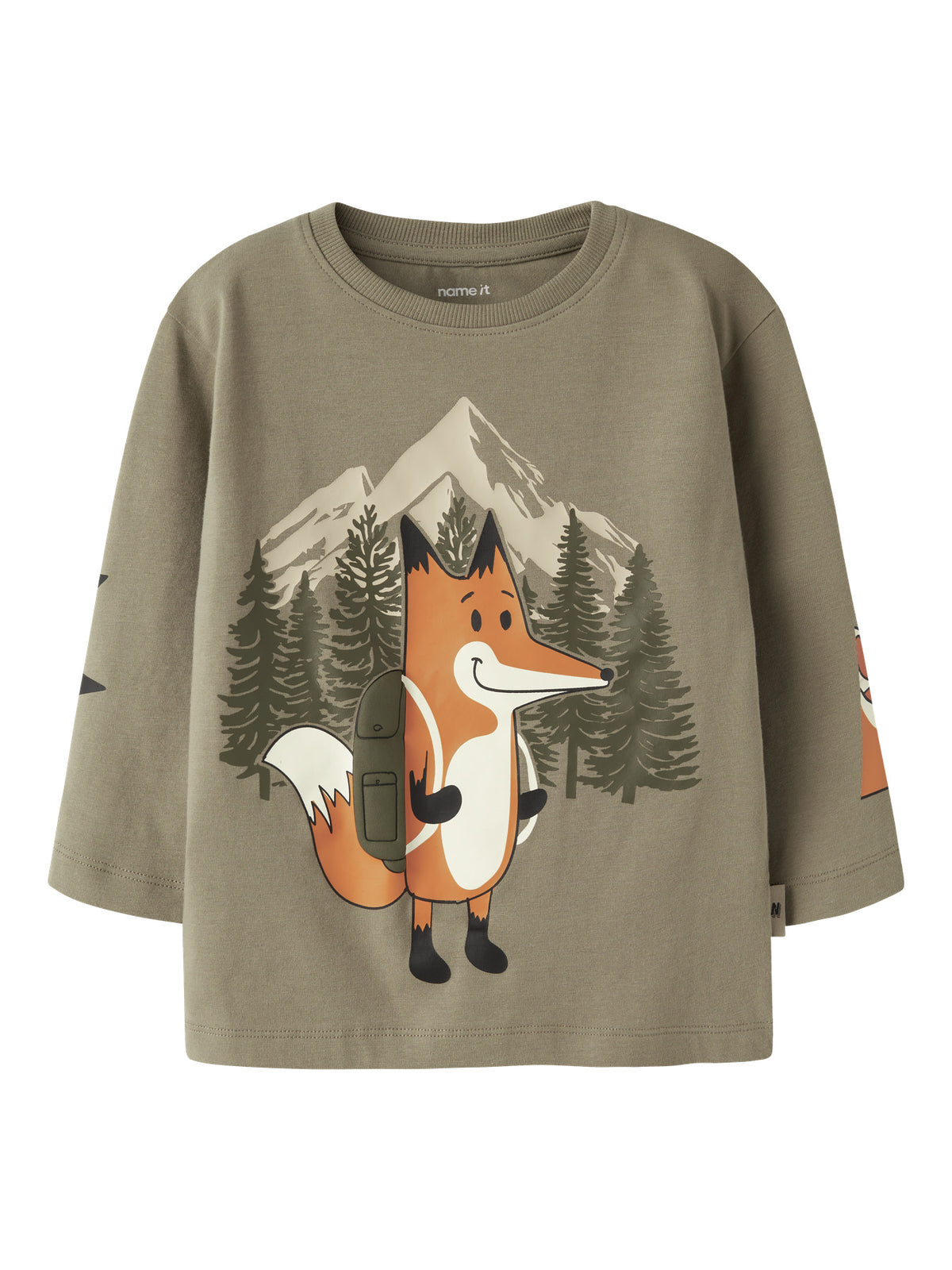 Name it Langarmshirt Otto mit Fuchsprint aus Bio-Baumwolle