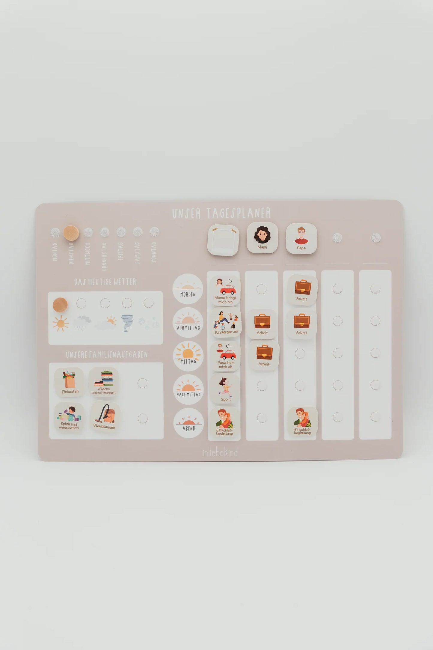 Inliebekind Tagesplaner/ Familieplaner BEIGE inkl. Symbole