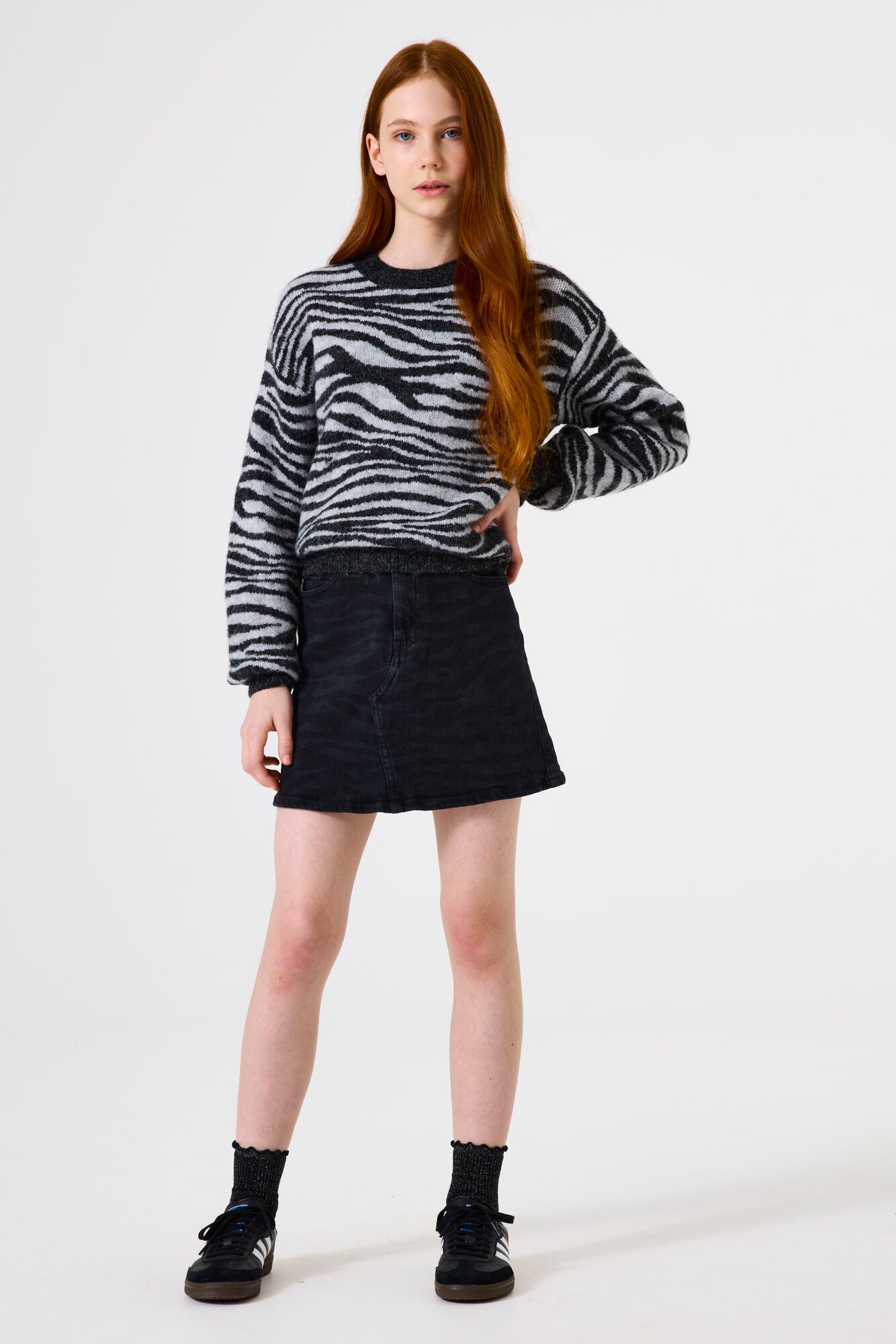 Garcia Strickpullover in Zebraoptik