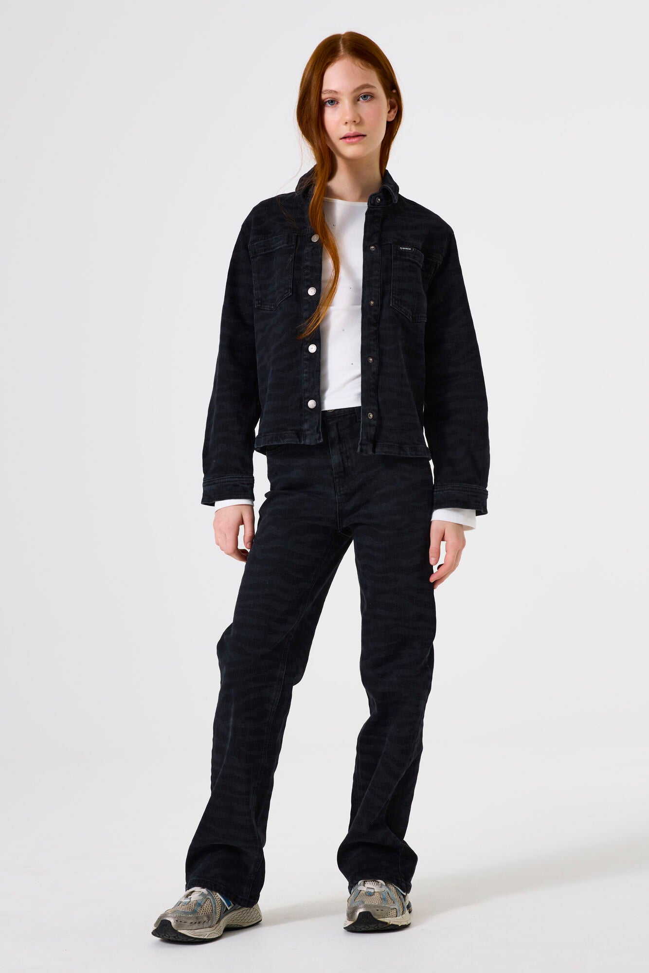 Garcia Schwarze Jeans in Zebraoptik