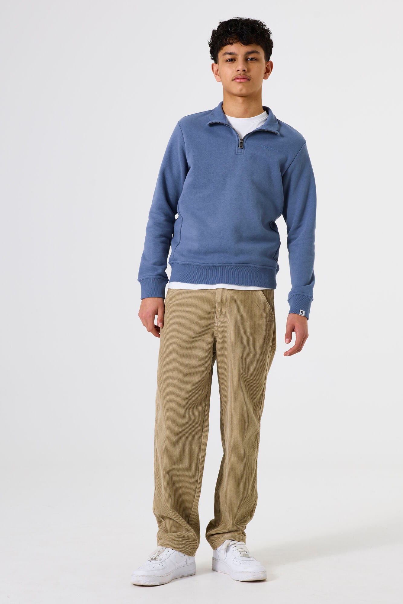 Garcia Blaues Sweatshirt mit Stehkragen
