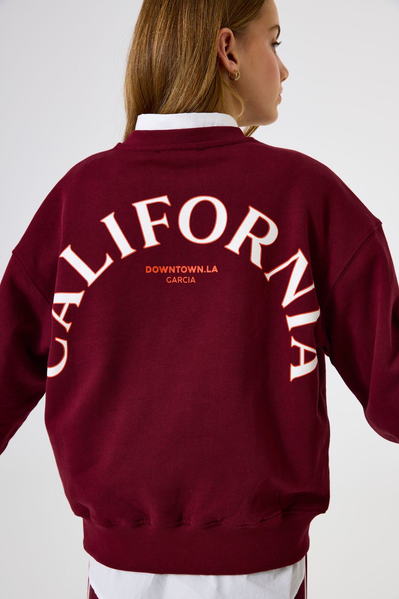 Garcia Bordeauxrotes Sweatshirt mit Rückenprint