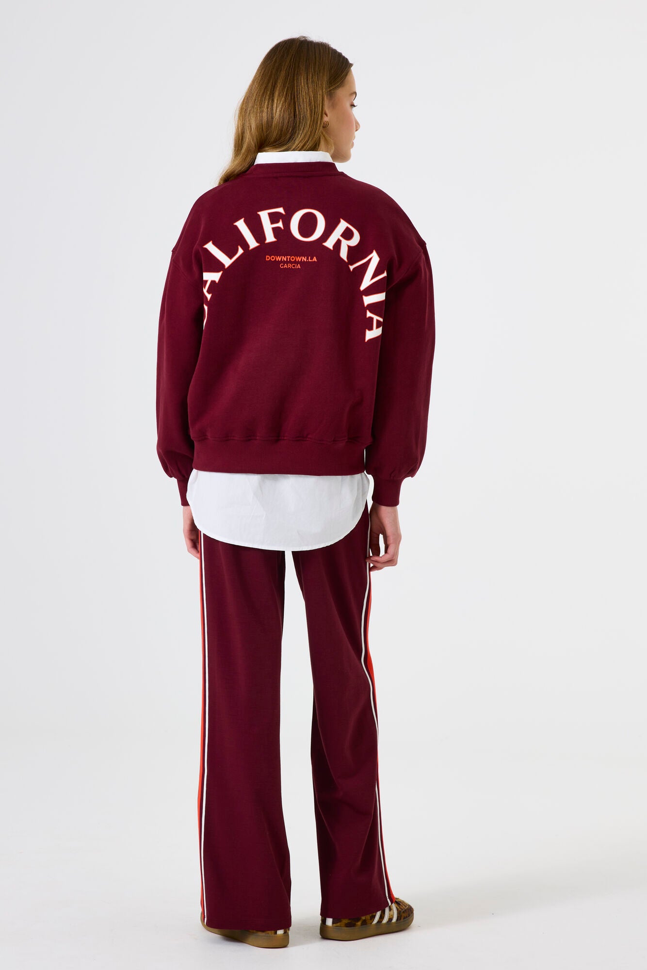 Garcia Bordeauxrotes Sweatshirt mit Rückenprint