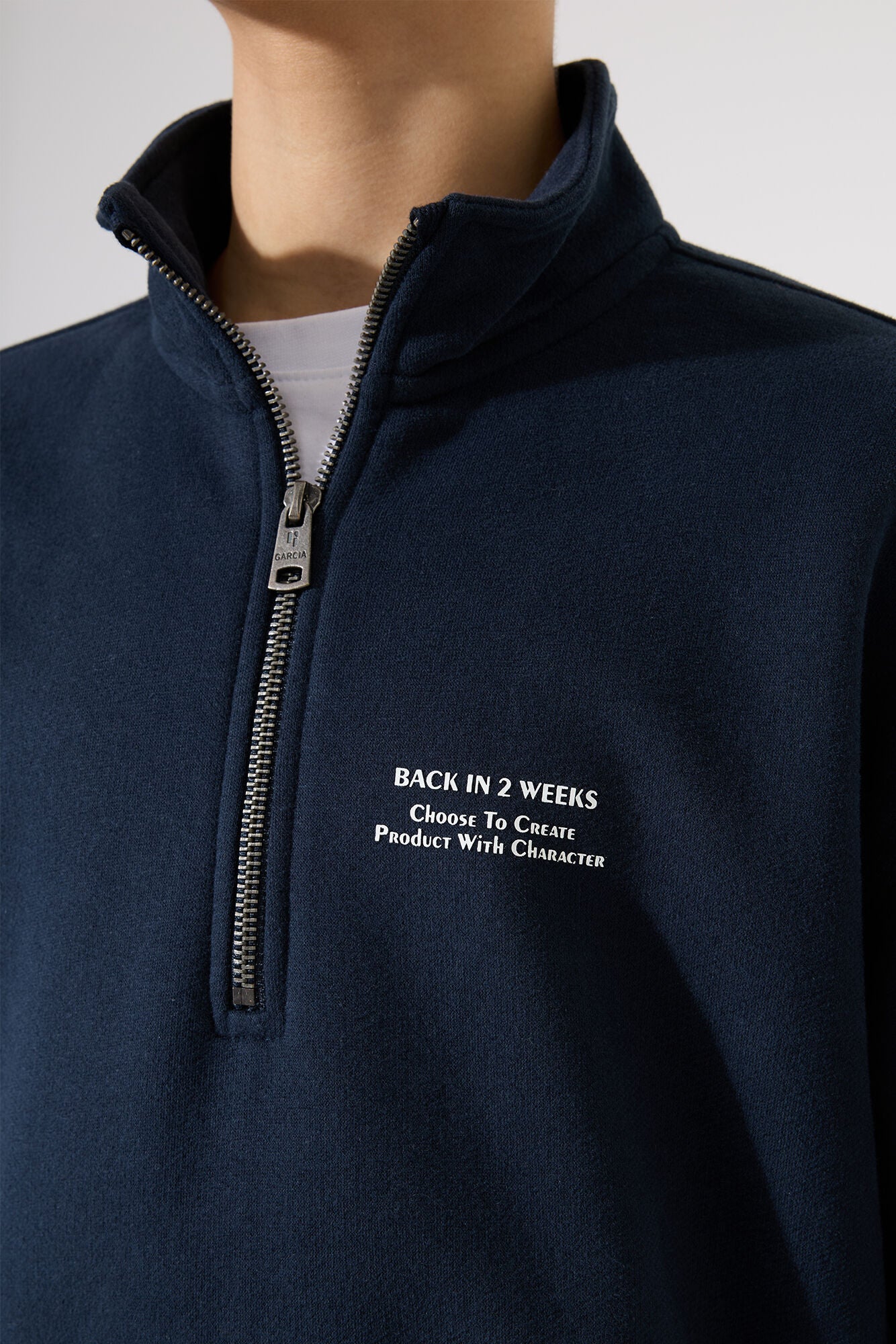 Garcia Sweatshirt mit Stehkragen in dunkelblau
