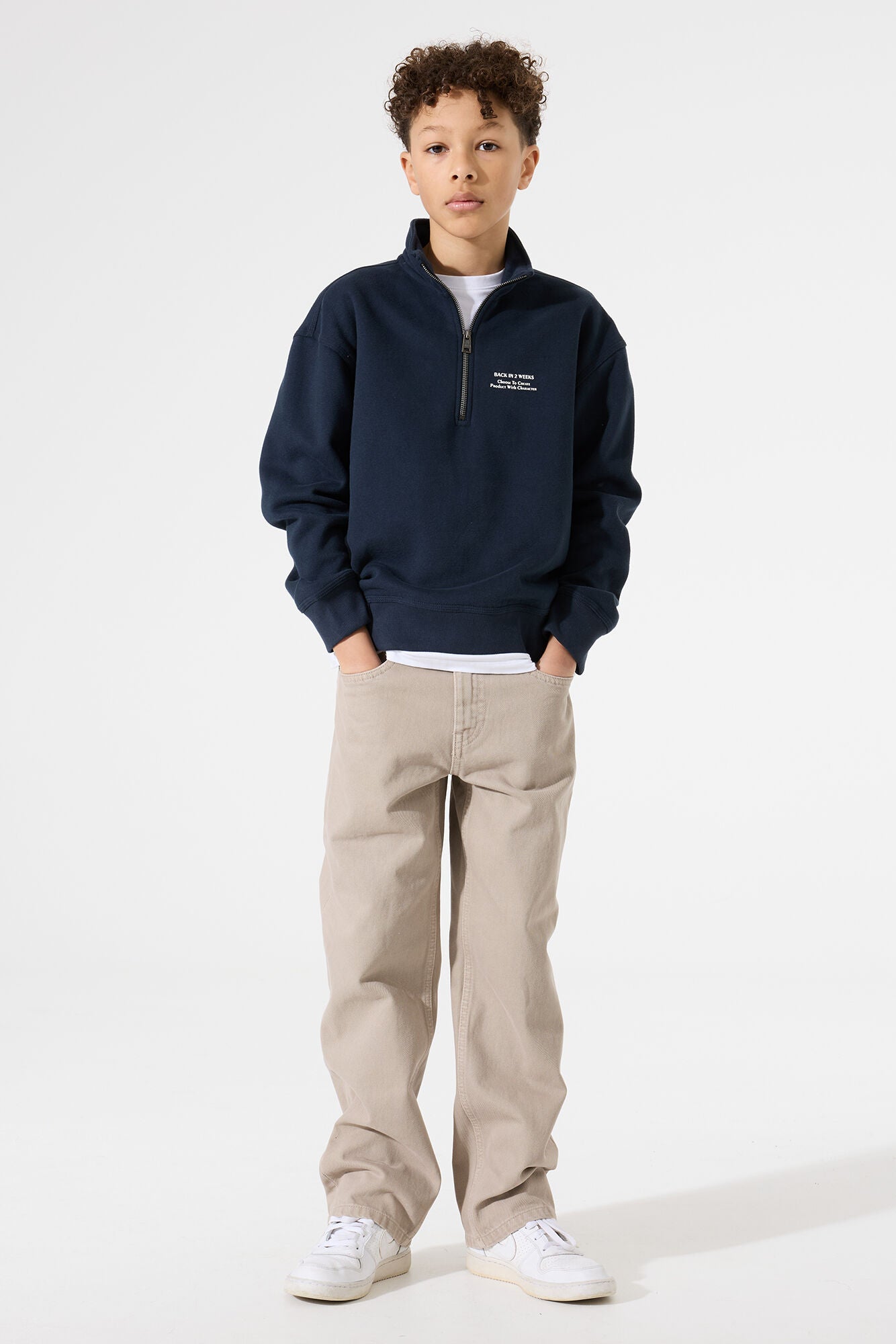 Garcia Sweatshirt mit Stehkragen in dunkelblau