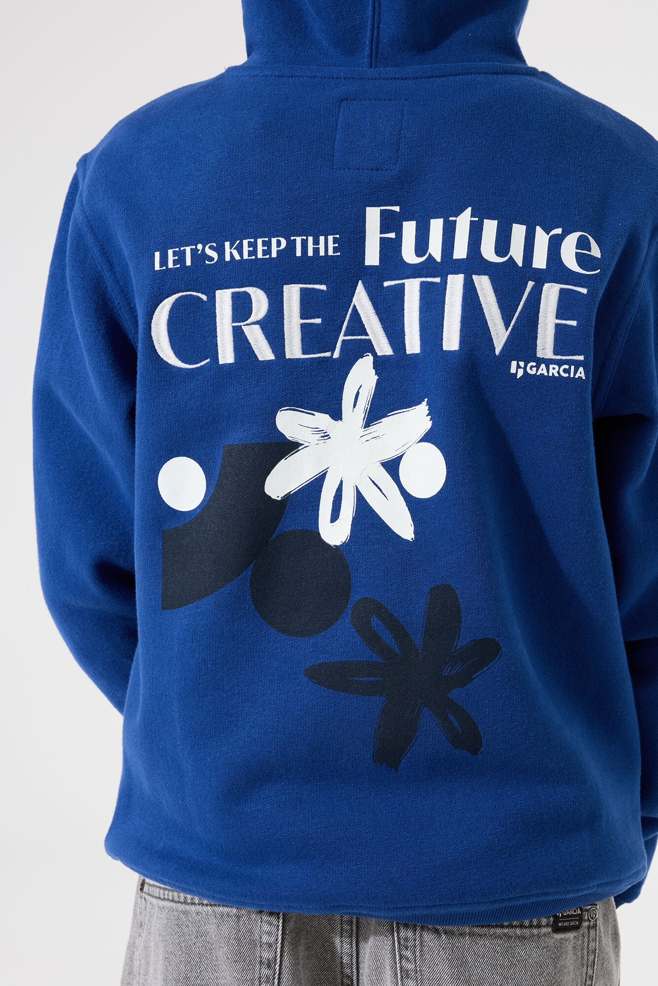 Garcia Hoodie mit Rückenprint in royalblau