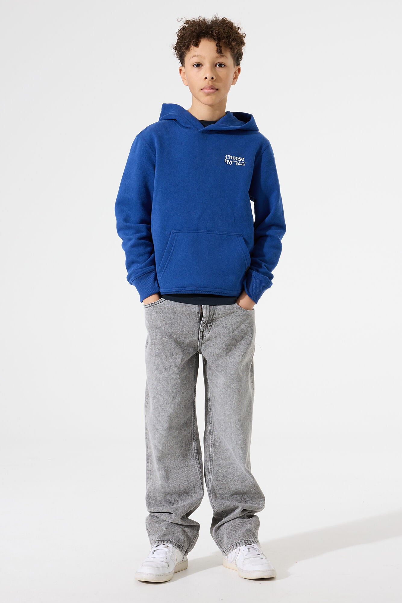 Garcia Hoodie mit Rückenprint in royalblau