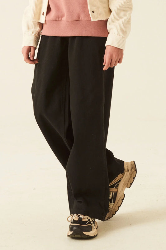 Garcia Schwarze Hose in Wide Fit