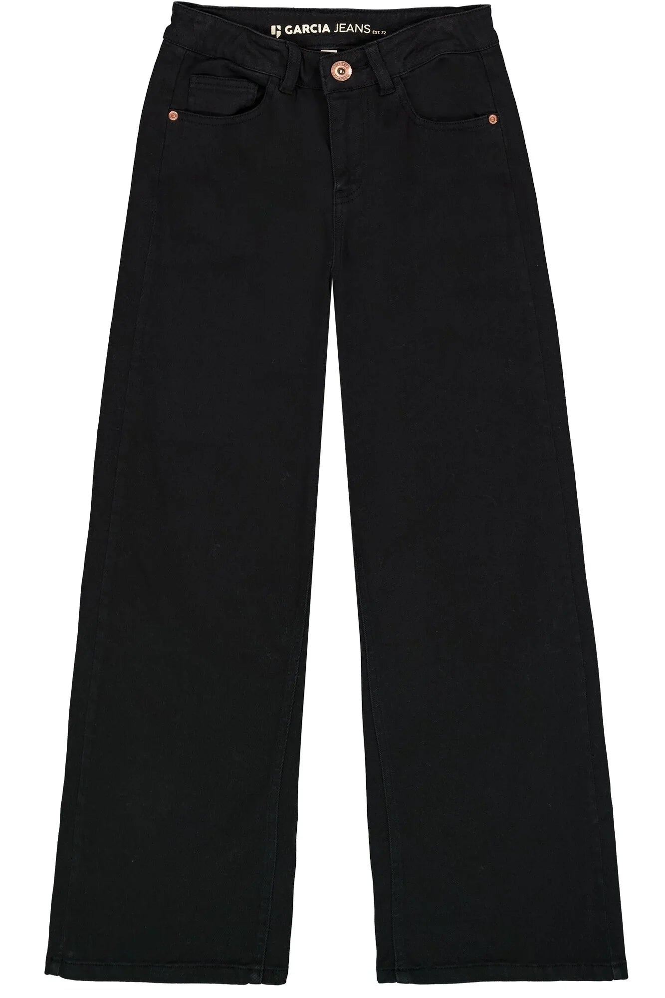 Garcia Schwarze Hose in Wide Fit