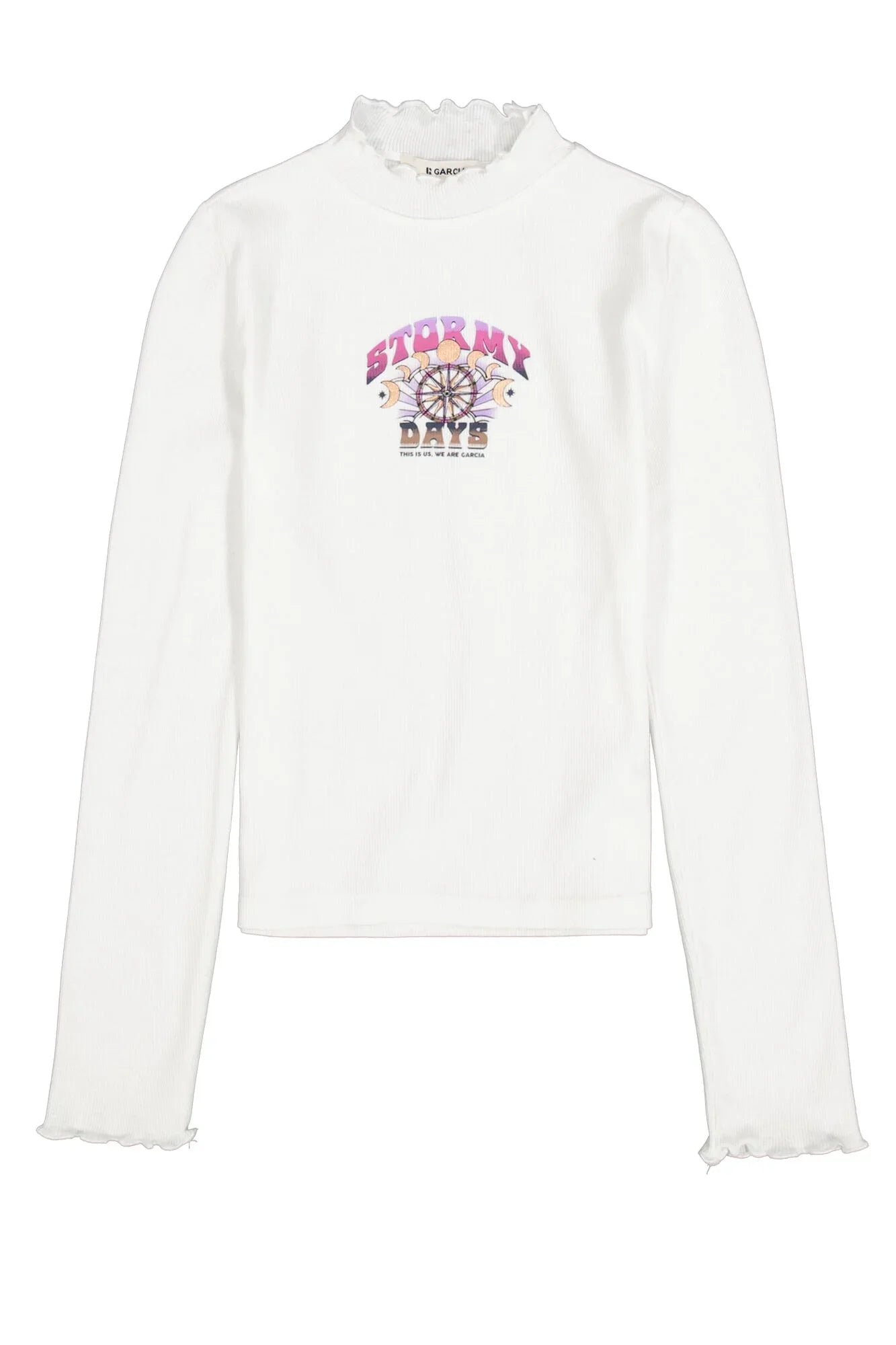 Garcia Cremeweißes Langarmshirt
