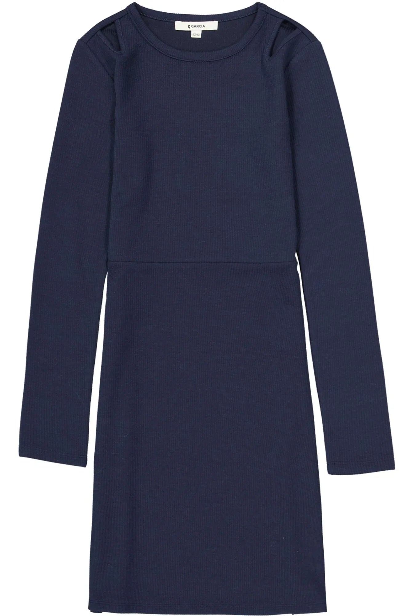 Garcia Dunkelblaues Kleid aus Rippstoff