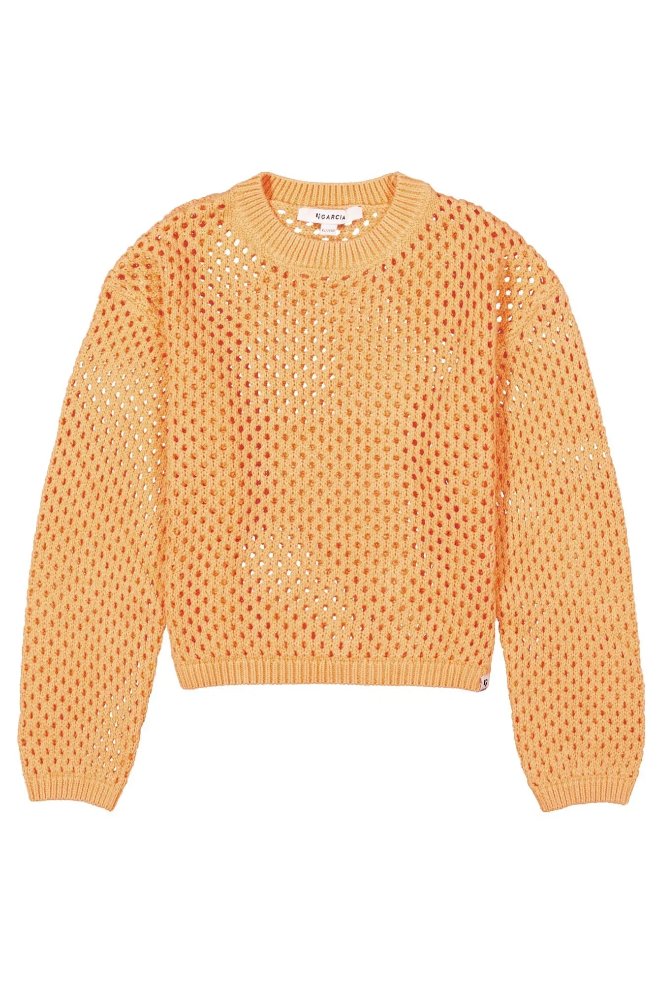 Garcia Gelber Pullover mit Lochmuster